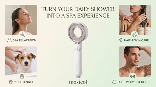 White handheld aromatherapy shower sprayer with scent cartridge system