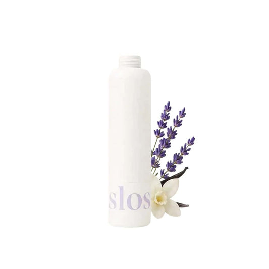 White aromatherapy shower cartridge with lavender flowers accent