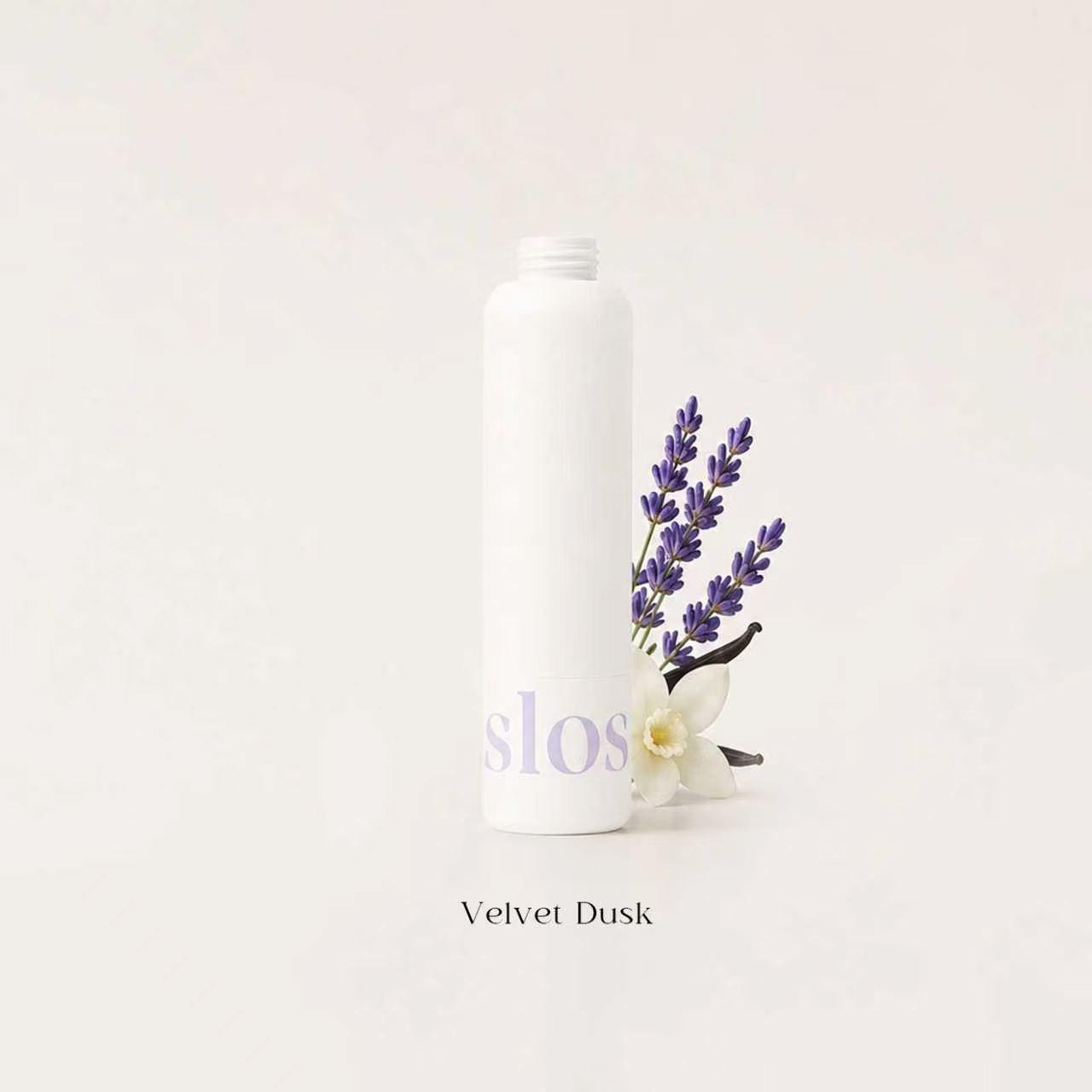 White fragrance filter cartridge with lavender sprig and small white flower