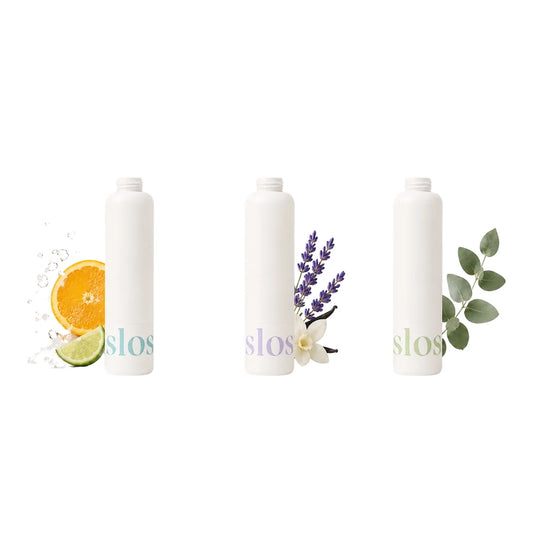 Three fragrance filter cartridges with citrus, lavender, and eucalyptus accents
